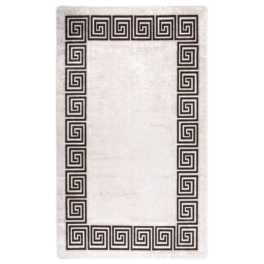 vidaXL gulvtæppe 120x180 cm skridsikkert og vaskbart lys beige