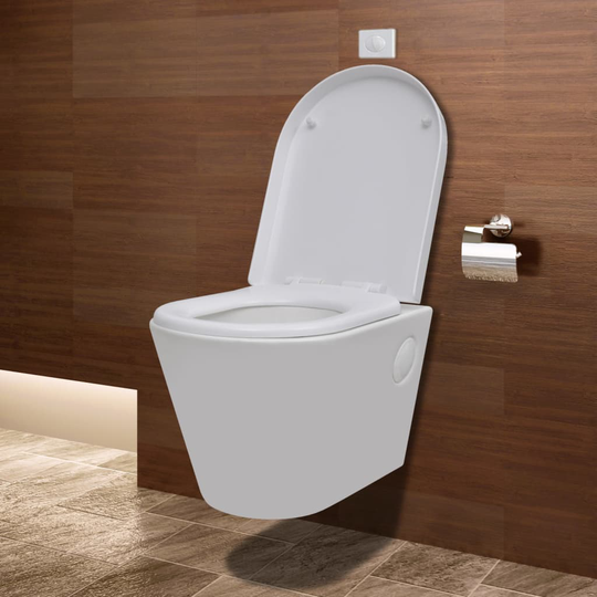 Wall Toilet Hvid 34,5x52x41,5 cm incl. skyllesystem og cisterne