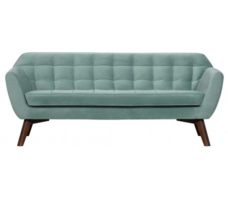 Moderne 2,5-personers sofa i velour 187 x 82 cm - Lyseblå