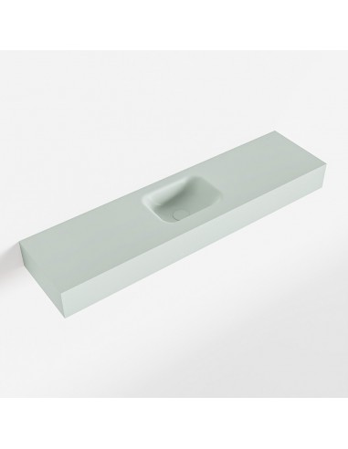 LEX væghængt håndvask 120 x 30 cm Solid surface - Svag grøn