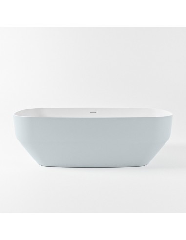 STONE fritstående badekar 170 x 75 cm Solid surface - Talkum/Babyblå