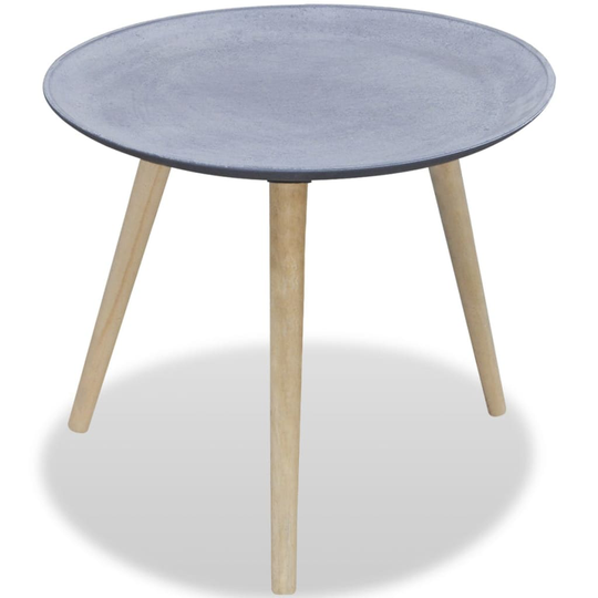 vidaXL sidebord rundt betonlook grå