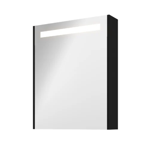 Sanibell Proline spejlskab med belysning, 60x74 cm, mat sort