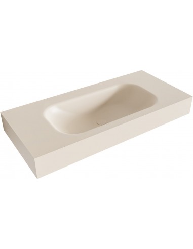 BIG SMALL væghængt håndvask 100 x 46 cm Solid surface - Linned