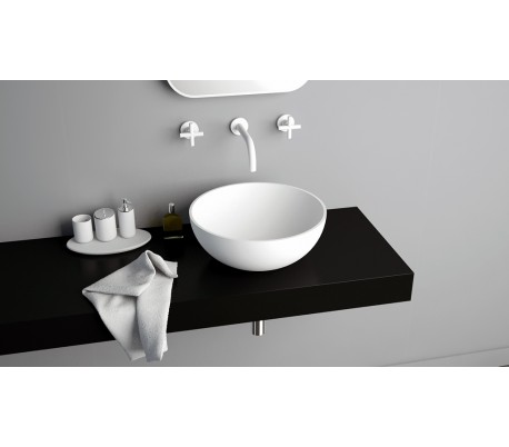 Ideavit Solidthin XS bordmonteret håndvask Ø32 cm Solid surface - Mat hvid