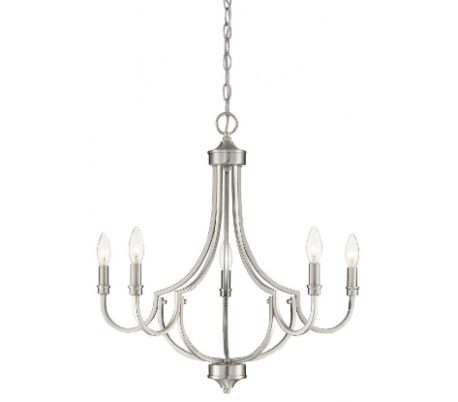 Auburn 5 Lysekrone Ø61 cm - Satineret nikkel