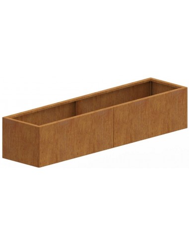 Texas højbed med bund H40 x B200 x D50 cm i corten stål