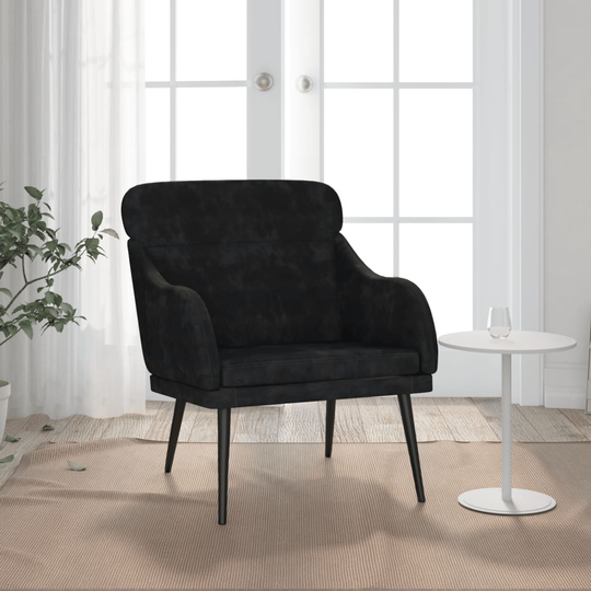 vidaXL lænestol 63x76x80 cm velour sort