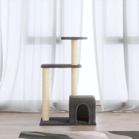 vidaXL kradsetræ med sisalkradsestolper 71 cm mørkegrå