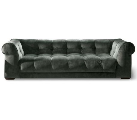 Cobble Hill 3,5 personers sofa i velour B235 cm - Sort/Efeu