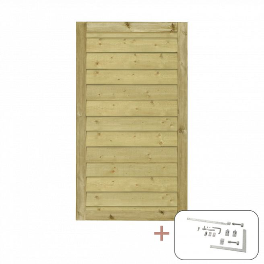 Plus PLUS Klink Enkeltlåge inkl. beslag - 100x163 cm vendbar - 177840-1
