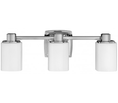 Tessa Badeværelseslampe i stål og glas B55,9 cm 3 x 3,5W LED - Poleret krom/Hvid