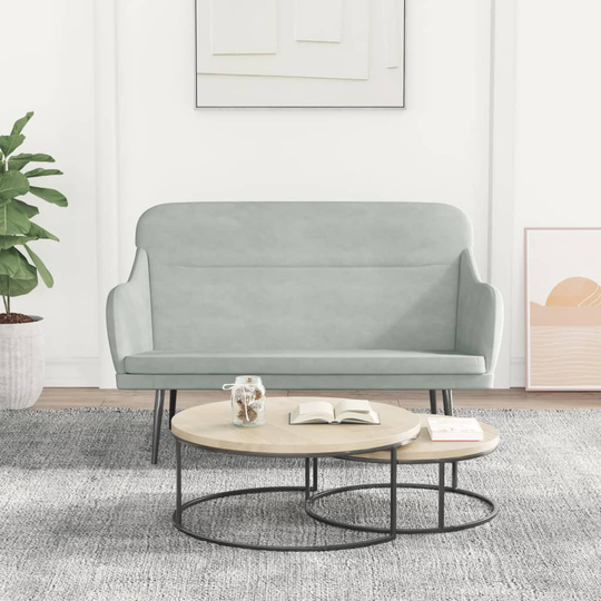 vidaXL bænk 110x76x80 cm velour lysegrå