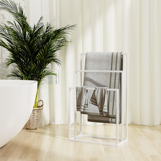vidaXL fritstående håndklædeholder 48x24x79 cm jern hvid
