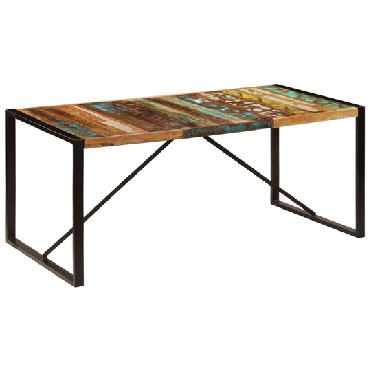 vidaXL spisebord 180x90x75 cm massivt genbrugstræ