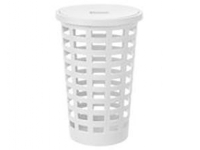 Vasketøjskurv rund Ø46,2xH63,2cm 54ltr PP med låg hvid,1 stk
