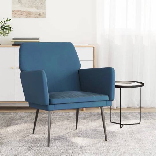 vidaXL lænestol 62x79x79 cm velour blå