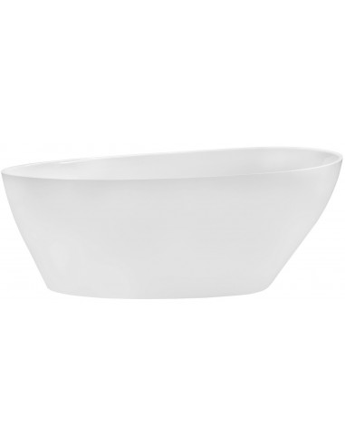 GOYA Fritstående badekar 160 x 70 cm Mineralsten - Blank hvid/Krom