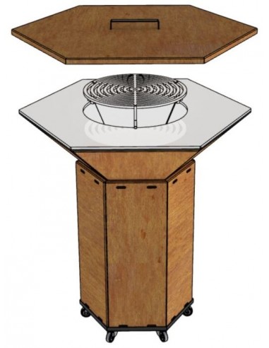 Premium Grill med tilbehør H104 x Ø100 cm i corten stål