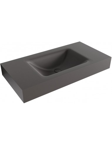 CLOUD væghængt håndvask 90 x 46 cm Solid surface - Mørkegrå