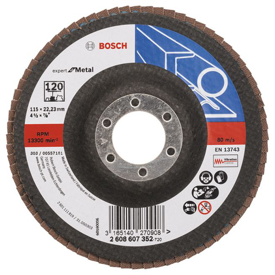 Bosch Lamelslibeskive Bm 115x22mm K120 Flad - 2608607352