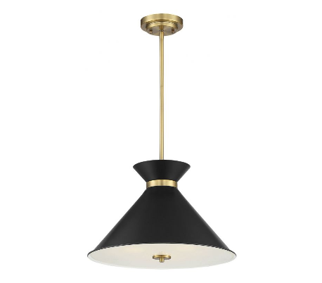Lamar 3 Loftlampe Ø46 cm - Sort/Messing/Frostet