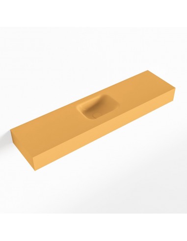 LEX væghængt håndvask 120 x 30 cm Solid surface - Okker