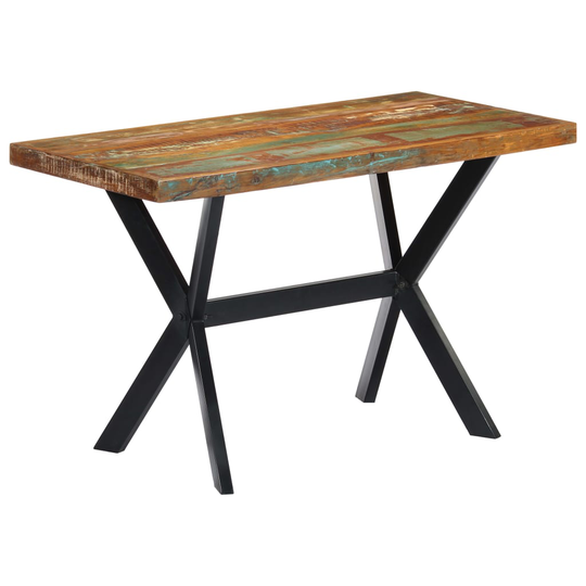 vidaXL spisebord 120x60x75 cm massivt genbrugstræ