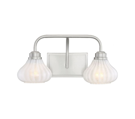Darlington 2 Badeværelseslampe B46 cm - Satineret nikkel/Opalhvid