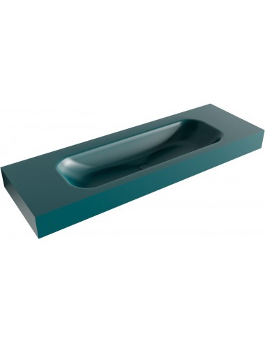 BIG LARGE væghængt håndvask 140 x 46 cm Solid surface - Petrolium