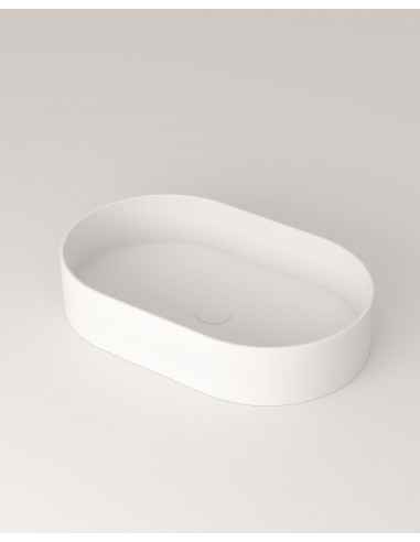 LO1M bordmonteret håndvask 60 x 38 cm solid surface - Mat hvid