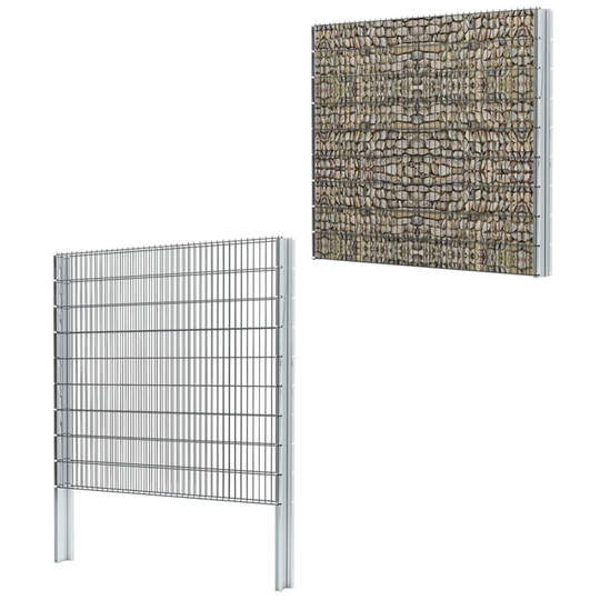 vidaXL 2D gabionhegn galvaniseret stål 2,008x1,83 m 2 m grå