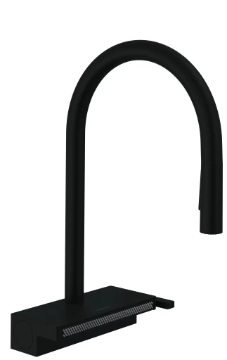 Hansgrohe Aquno Select M81 køkkenarmatur, udtrækstud, 3jet, mat sort