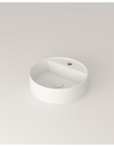 LR2M bordmonteret håndvask Ø39 cm solid surface - Mat hvid