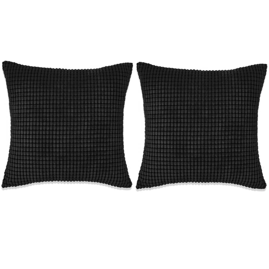 vidaXL pudesæt 2 stk. velour 45 x 45 cm sort