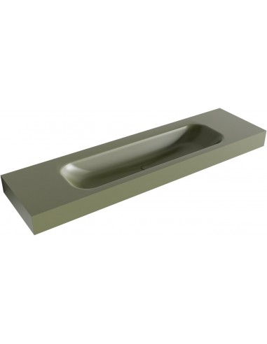BIG LARGE væghængt håndvask 170 x 46 cm Solid surface - Armygrøn