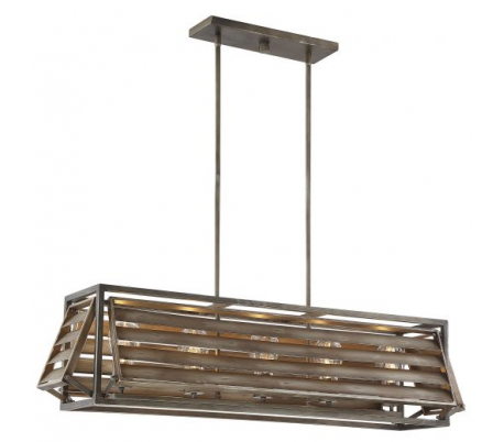 Hartberg 5 Loftlampe 105 x 34 cm - Antik gråsort/Rustik natur