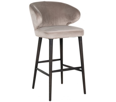 Indigo barstol i velour H106 cm - Sort/Khaki