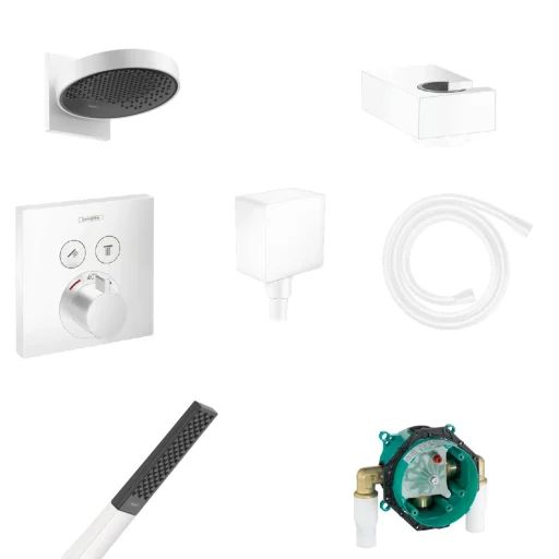 Hansgrohe Rainfinity brusesystem, ShowerSelect armatur & RainFinity 1jet hovedbruser, mathvid
