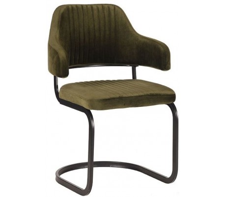 Otta spisebordsstol i velour H87,5 cm - Armygrøn
