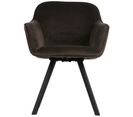 Sæt med 2 x Spisebordsstole i velour H81 cm - Antracit