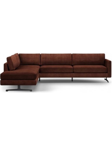 Camille venstrevendt hjørnesofa i velour 311 x 235 cm - Sort/Kastanje