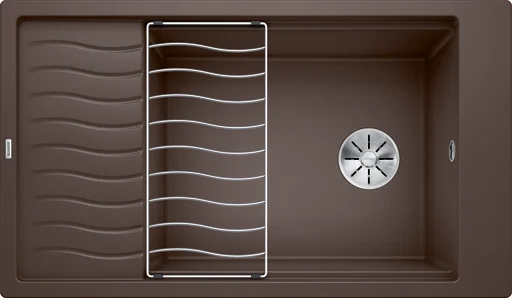 Blanco Elon XL 8 S UXI Køkkenvask 86x50 cm m/InFino kurveventil, Silgranit, Kaffe