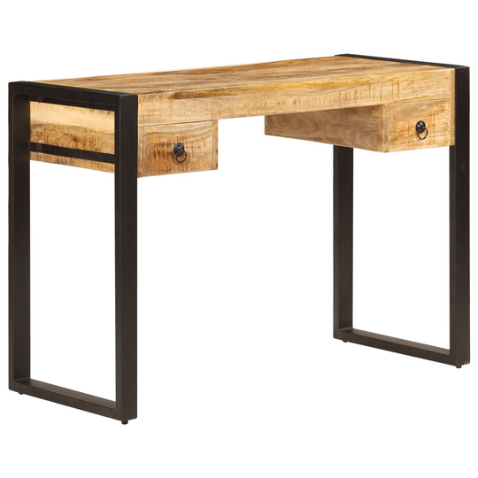 vidaXL skrivebord med 2 skuffer 110 x 50 x 77 cm massivt mangotræ