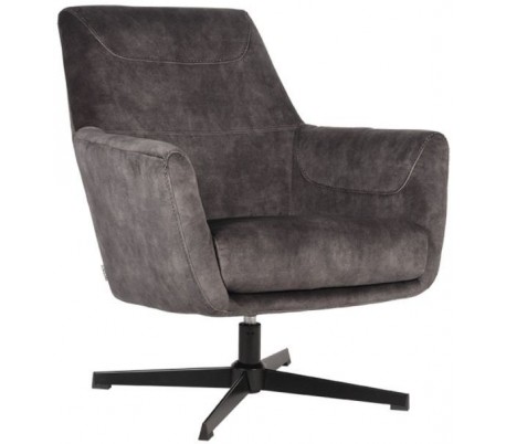 Toby rotérbar lænestol i velour H90 cm - Antracit