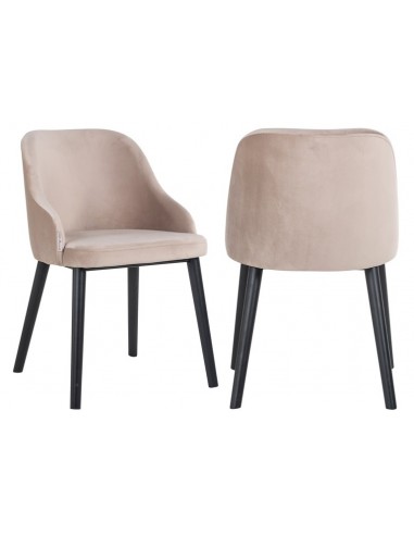 Twiggy spisebordsstol i træ og velour H80 cm - Sort/Khaki