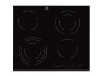 Electrolux EHF6343FOK - Keramisk kogeplade - 4 plader - Niche - bredde: 56 cm - dybde: 49 cm - med facetteret ramme - sort