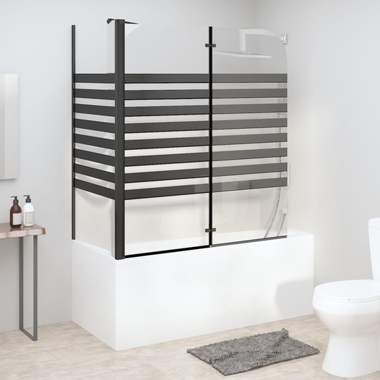 vidaXL brusevæg 120x68x130 cm hærdet glas stribet