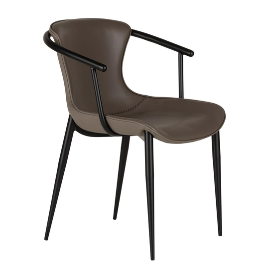 MAX spisebordsstol recycled læder (GRÅ BRUN ONESIZE)