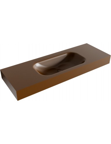 BIG SMALL væghængt håndvask 130 x 46 cm Solid surface - Rust